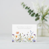 Summer Wildblume Wedding Registry Enclosure Begleitkarte (Stehend Vorderseite)
