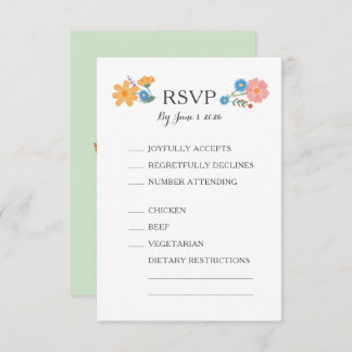 Summer Wildblume Wedding RSVP Card