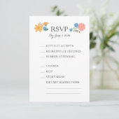 Summer Wildblume Wedding RSVP Card Karte (Stehend Vorderseite)