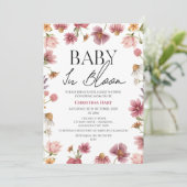 Summer Wildblumen Baby in Bloom Baby Dusche Einladung (Stehend Vorderseite)