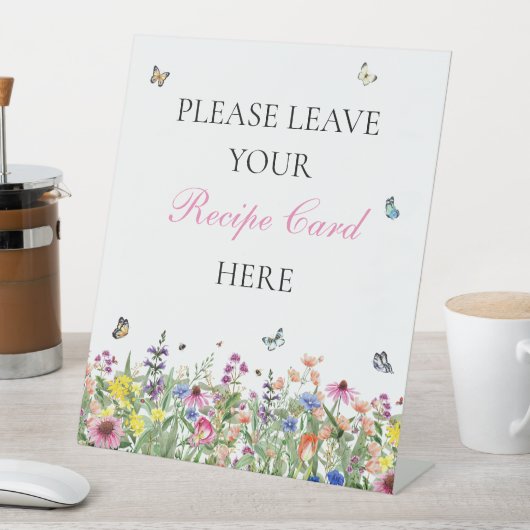 Summer Wildblumen & Butterfly Rezept Card Sockelschild (In Situ)