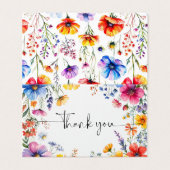 Summer Wildblumen Kinderdusche Danke Karte (Außenseite Aufgefaltet)