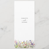 Summer Wildblumen Menü Karte personalisiert (Rückseite)