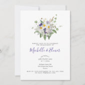 Summer Wildblumen Posy Engagement Party Einladung (Vorderseite)