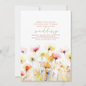 Summer Wildblumen Romantic Boho Wedding Einladung (Vorderseite)