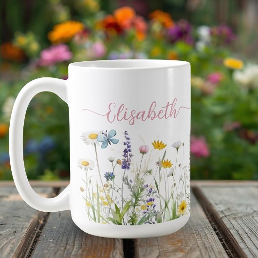 Summer Wildblumen Script Name Tassen