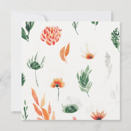 Summer Wildblumen Square Open House Einladung (Rückseite)