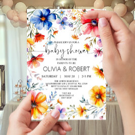 Summer Wildblumen Wreath Baby Dusche Einladung