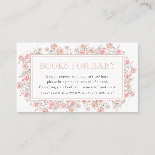 Summer Wildflower Baby Shower Books for Baby Begleitkarte (Vorderseite)