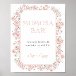 Summer Wildflower Baby Shower Momosa Bar Sign Poster