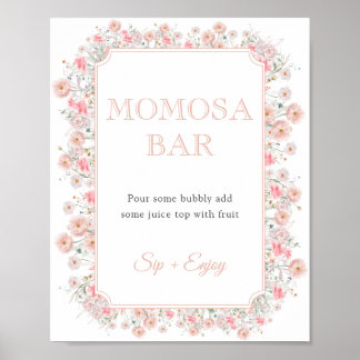 Summer Wildflower Baby Shower Momosa Bar Sign Poster