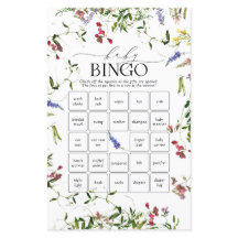 Summer Wildflower Babyshower Bingo Game