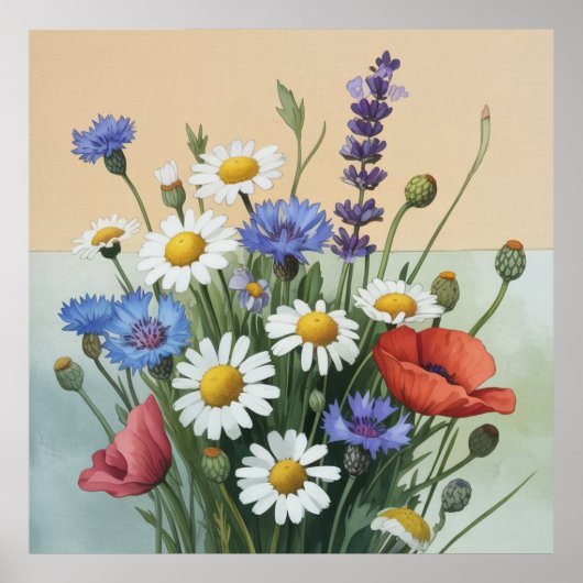 Summer Wildflower Bouquet Poster (Vorne)