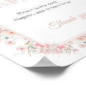 Summer Wildflower Diaper Raffle Baby Shower Poster (Ecke)