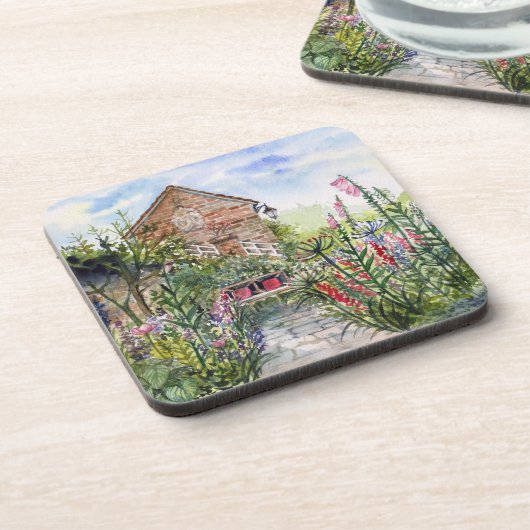 Summer Wildflower English Garden in York Getränkeuntersetzer (Linke Seite)