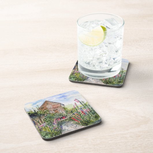 Summer Wildflower English Garden in York Getränkeuntersetzer (Rechte Seite)