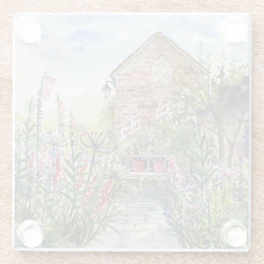 Summer Wildflower English Garden in York Glasuntersetzer (Rückseite)