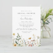 Summer Wildflower Field Bridal Shower Invitation Einladung (Stehend Vorderseite)