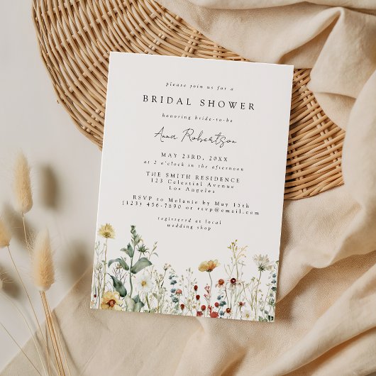 Summer Wildflower Field Bridal Shower Invitation Einladung