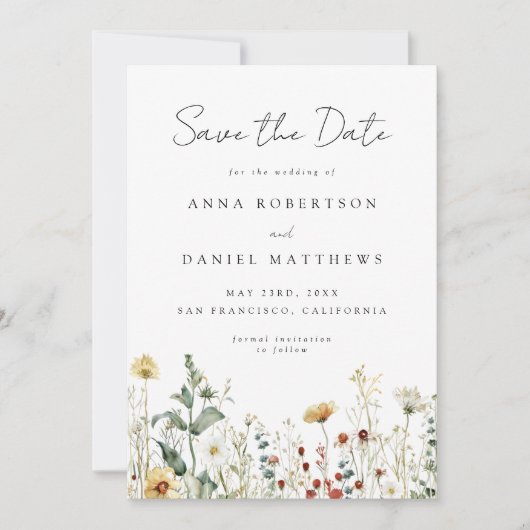 Summer Wildflower Field Save The Date (Vorderseite)
