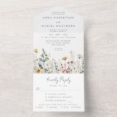Summer Wildflower Field Wedding All In One Einladung (Innen Boden)