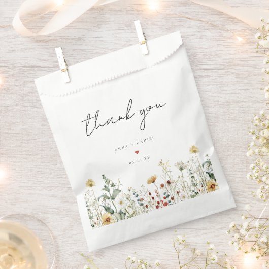 Summer Wildflower Field Wedding Favor Bag Geschenktütchen (Ausgeschnitten)