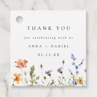 Summer Wildflower Field Wedding Favor Tags Geschenkanhänger