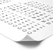 Summer Wildflower Field Wedding Seating Chart Poster (Ecke)