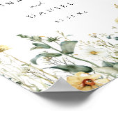 Summer Wildflower Field Wedding Welcome Poster (Ecke)