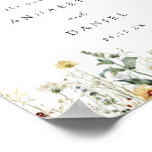 Summer Wildflower Field Wedding Welcome Poster (Ecke)