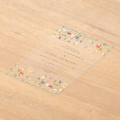 Summer Wildflower Garden Wedding Acryleinladungen (Ablage )