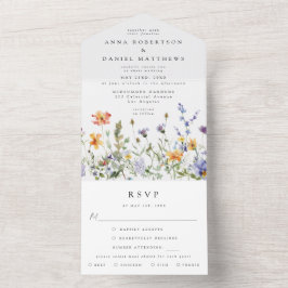 Summer Wildflower Garden Wedding All In One Einladung
