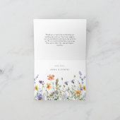 Summer Wildflower Garden Wedding Dankeskarte (Innenseite)