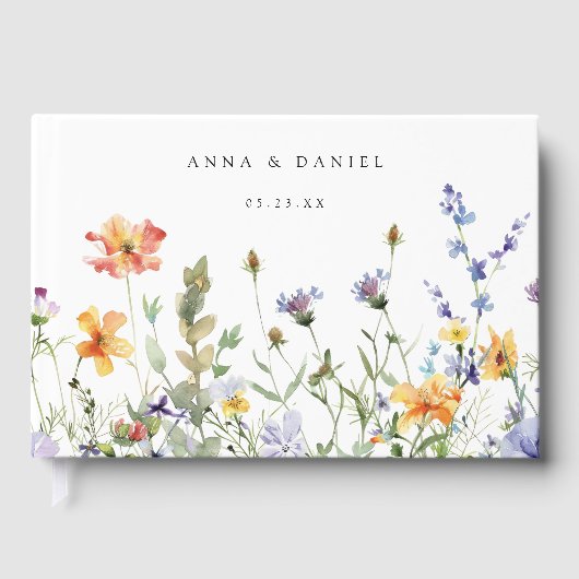 Summer Wildflower Garden Wedding Gästebuch (Vorderseite)