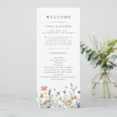 Summer Wildflower Garden Wedding Program Programm (Stehend Vorderseite)