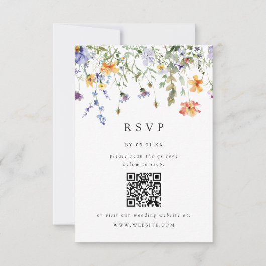 Summer Wildflower Garden Wedding RSVP Card (Vorderseite)