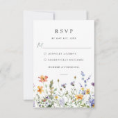 Summer Wildflower Garden Wedding RSVP Card Karte (Vorderseite)