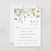Summer Wildflower Garden Wedding RSVP Card Karte (Vorderseite)