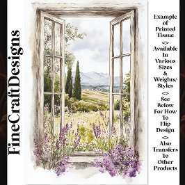 Summer Window & Lavender & Trees AN7 Decoupage Seidenpapier