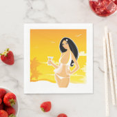 Summer Woman Paper Napkins Serviette (Beispiel)