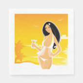 Summer Woman Paper Napkins Serviette (Vorderseite)
