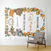 Summer Woodland Orange Citrus Baby Dusche Willkomm Wandteppich (Beispiel (Horizontal))