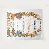 Summer Woodland Orange Citrus Baby Dusche Willkomm Wandteppich (Vorderseite (Horizontal))