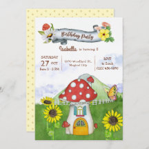 Summer Woodland Pilz House Whimsical Geburtstag