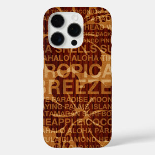 Summer Words Hawaiian Hibiskus Imitate Holz iPhone 16 Pro Hülle