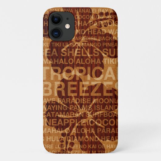 Summer Words Hawaiian Hibiskus Imitate Holz Case-Mate iPhone Hülle (Rückseite)