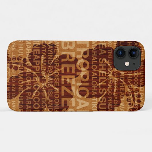 Summer Words Hawaiian Hibiskus Imitate Holz Case-Mate iPhone Hülle (Rückseite (Horizontal))