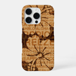 Summer Words Hawaiian Hibiskus Imitate Holz iPhone 16 Pro Hülle