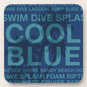 Summer Words Poolside und Palmen Tree Untersetzer (Vorderseite)