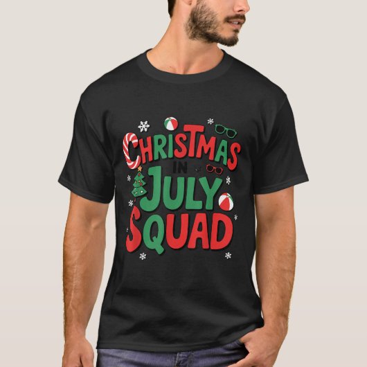 Summer Xmas Christmas In July Squad Funny Aloha To T-Shirt (Vorderseite)